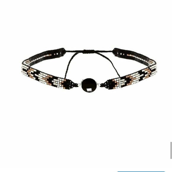 Mishky Choker Necklace Handmade Glass Bead  Gold - Picture 2 of 2